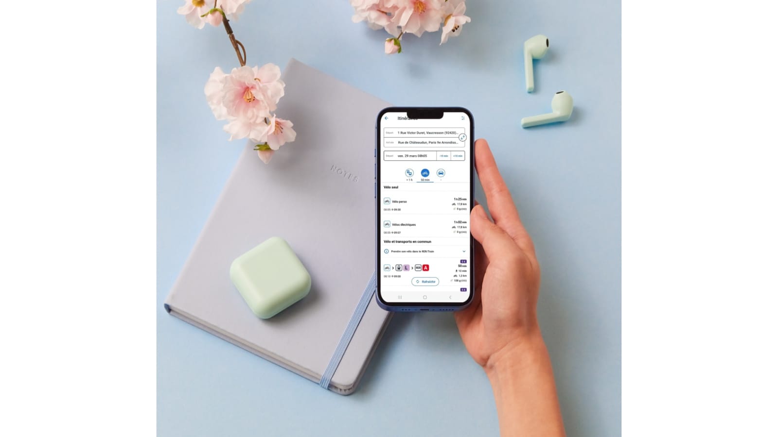Nouveau sur l’appli ! Prenez votre vélo pour rejoindre votre gare ou votre station !